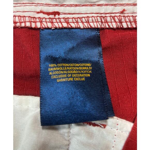 POLO RALPH LAUREN Womens Ripstop Cargo Shorts RL-1967 Red Sz 20 100% Cotton - Picture 10 of 13